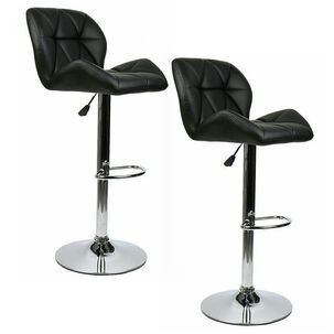 Pack 2 Silla Alta Bar Acolchada Negro