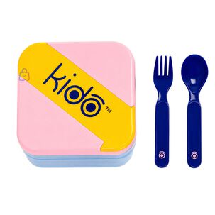 Herm&eacute;tico Kido Con Cubiertos Libre De Bpa Colores - Ps