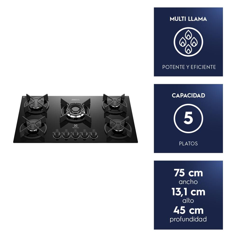 Encimera A Gas Electrolux KE5GC / 5 Quemadores image number 4.0