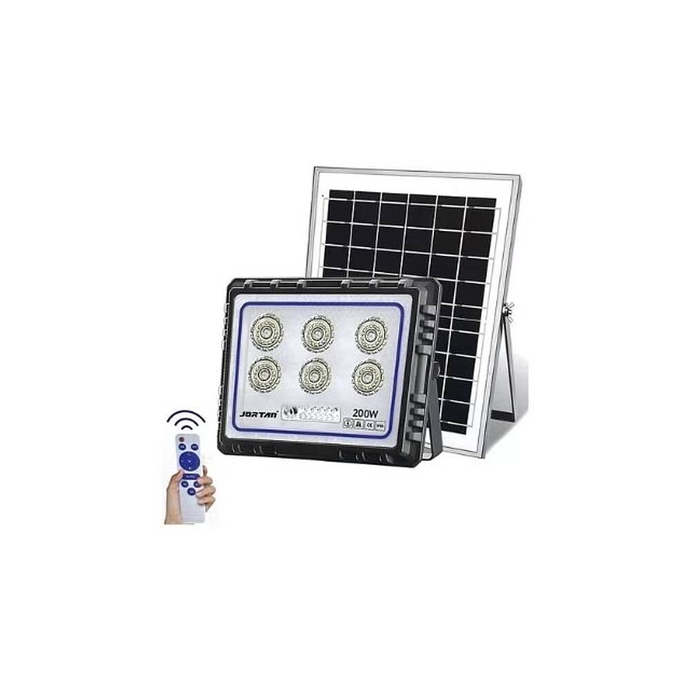 Foco Led Reflector Panel Solar + Control Remoto 200w Jortan Carcasa image number 0.0
