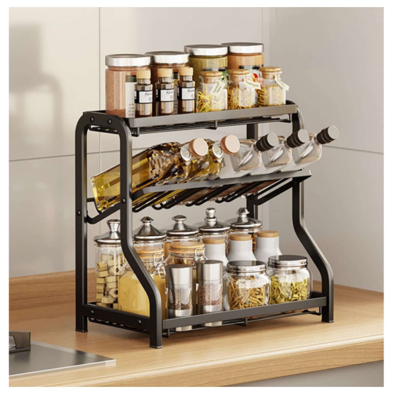 Estante Cocina Met&aacute;lico Organizador Botellas Y Utensilios image number 2.0