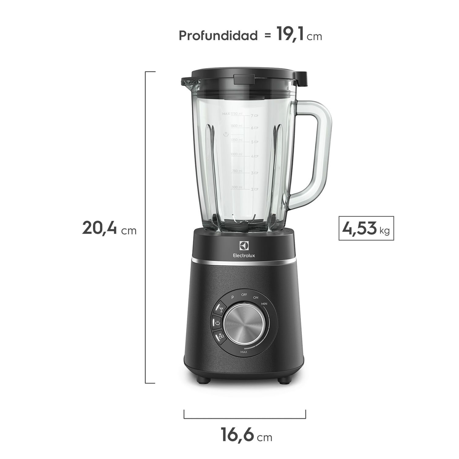 Licuadora 1,75l Jarra De Vidrio Y 6 Cuchillos 1000w Blp70 image number 2.0
