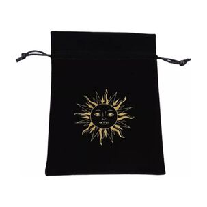Bolsa De Terciopelo Negra Con Dise&ntilde;o De Sol