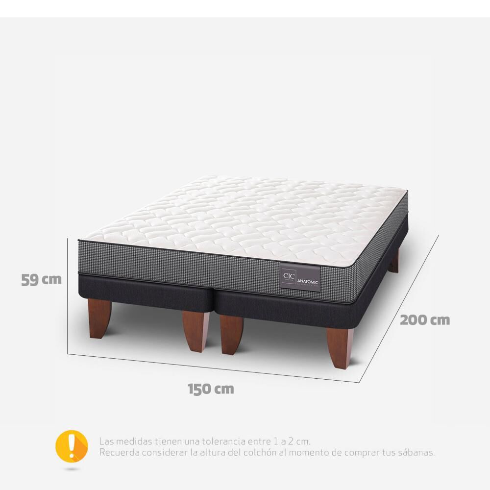 Cama Europea Cic Anatomic / 2 Plazas / Base Dividida + Respaldo image number 4.0