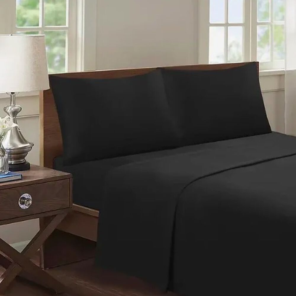 Juego De S&aacute;banas 1.5-188 Hilos Negro image number 0.0