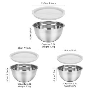Set De Bowls Azhome Acero / 3 Piezas / 1.4 Lt / 2.0 Lt / 3.5 Lt