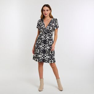 Vestido Print Manga Corta Cuello V Mujer Kimera