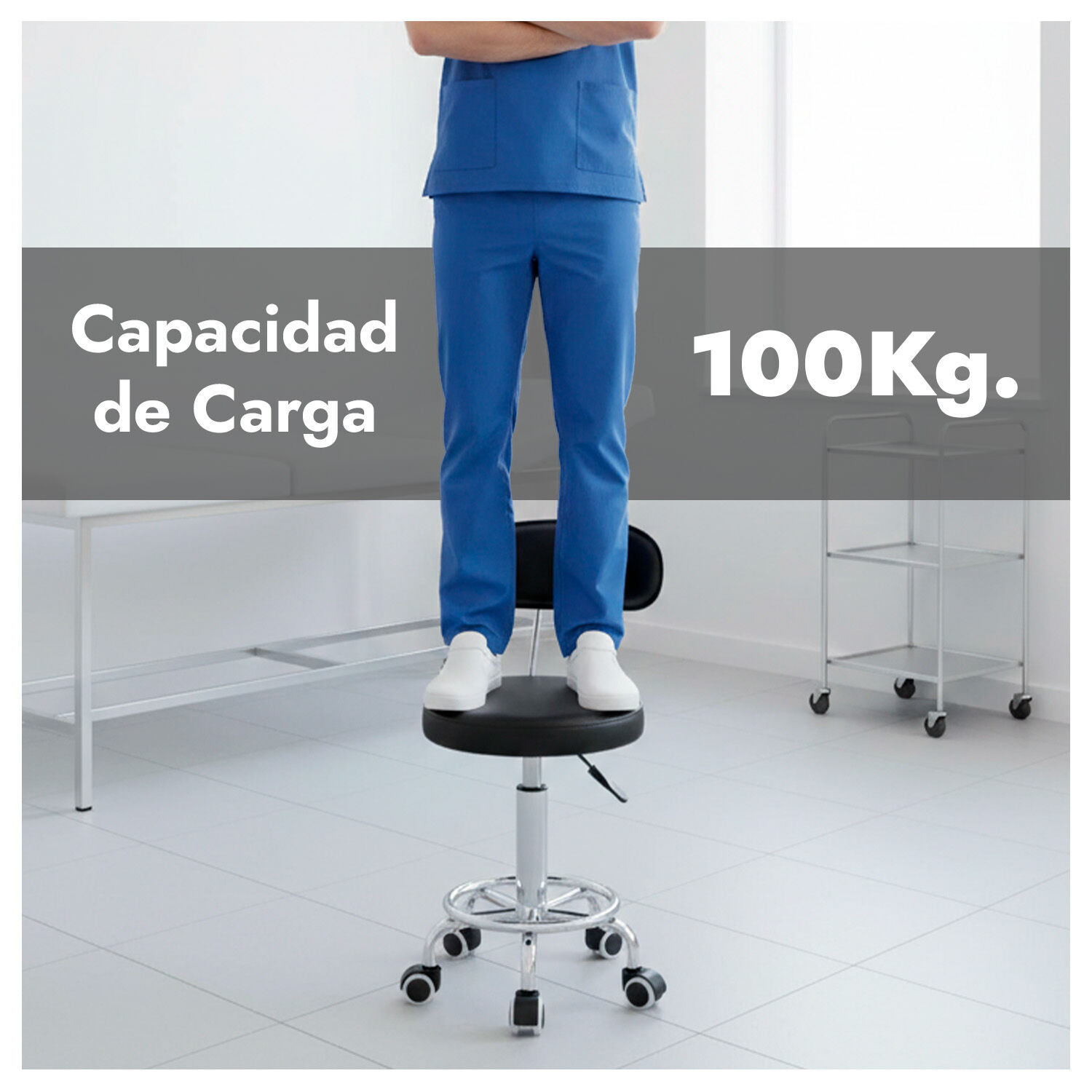 Silla Giratoria Multiuso Con Ruedas Ajustable Ergon&oacute;mica Y Est&eacute;tica image number 8.0