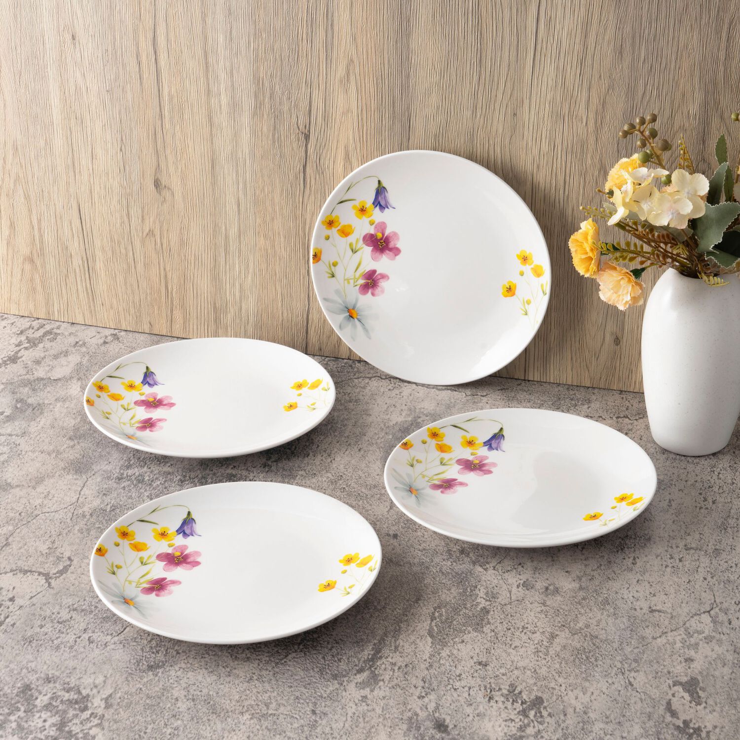 Set De Platos Casaideal Flor / 4 Piezas image number 0.0
