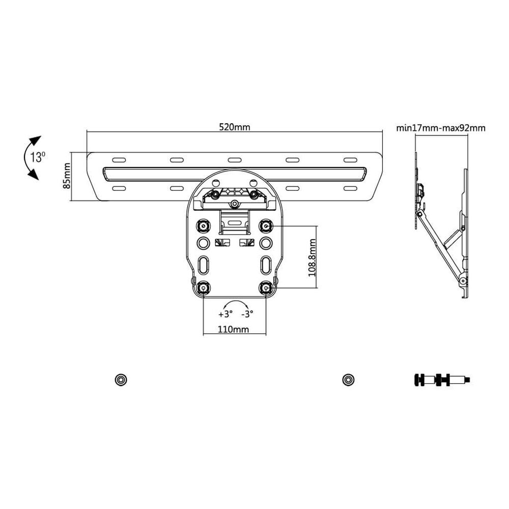 Soporte Para Tv Samsung Unicamente Con Vesa 10.8 X 11 Cm 49" A 65" Sbrp13q Brasforma image number 3.0