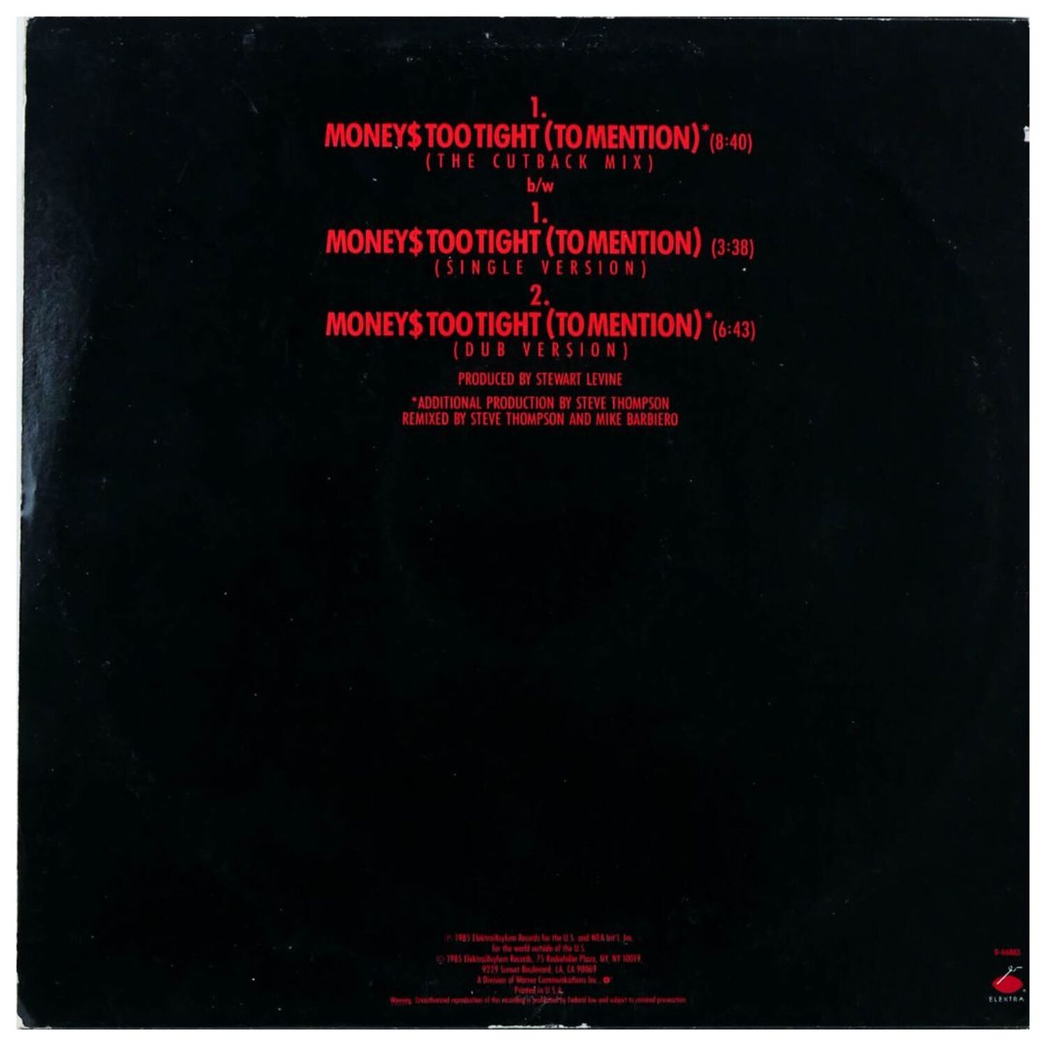 Simply Red - Money$ Too Tight (to Mention) | 12" Maxi Single Usado image number 1.0