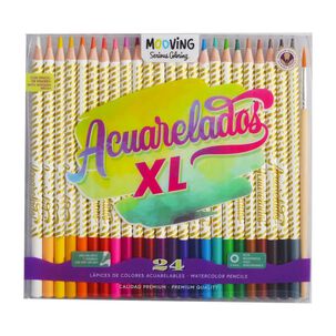 Mooving 24 Lápices Colores Acuarelables Xl Premium