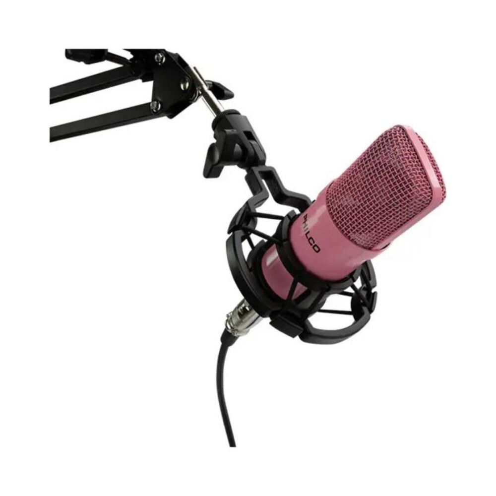 Kit Estudio Microfono Rosado Antipop Atril Metalico image number 2.0
