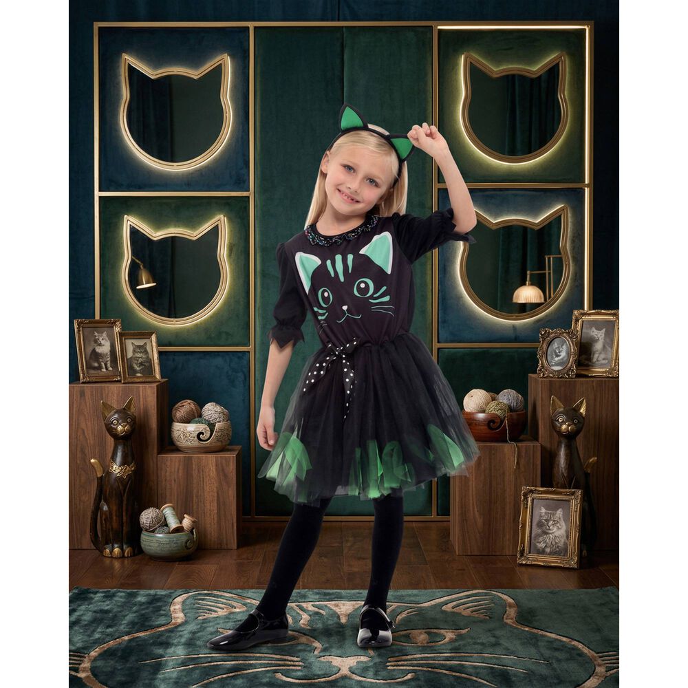Disfraz Infantil Gato Verde Vestido Ni&ntilde;a image number 0.0