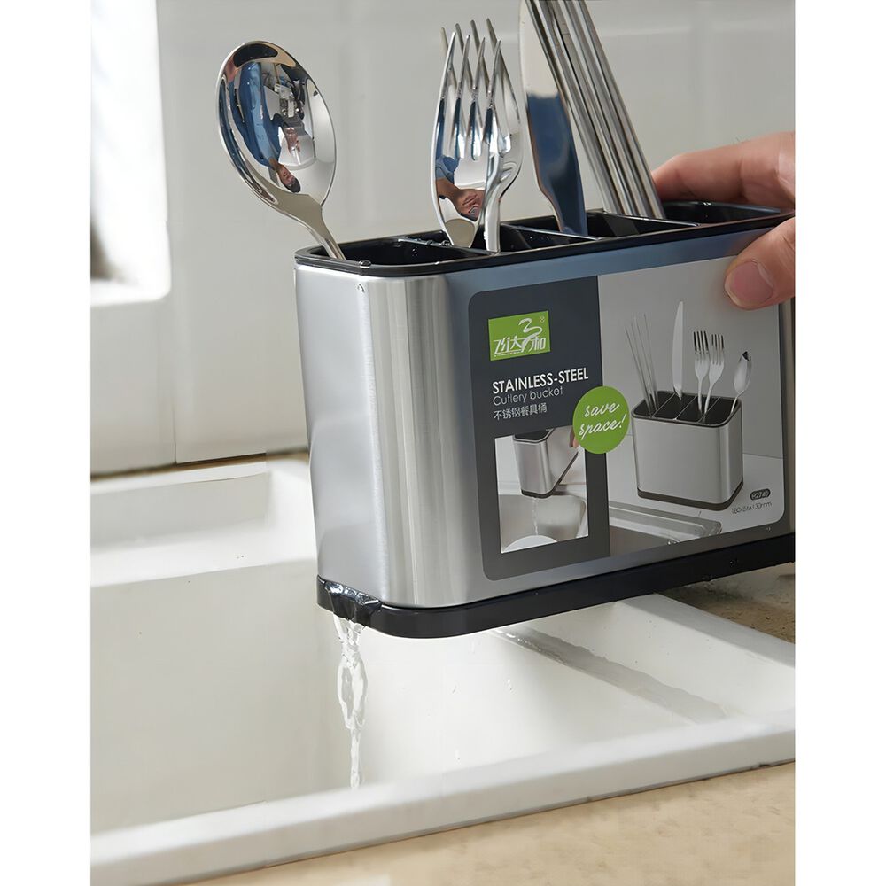 Escurridor Utensilios Cocina Acero Inoxidable 4 Compartimentos image number 2.0