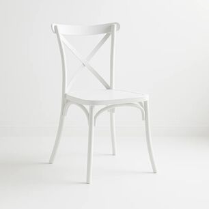 Silla Crossback Danubio De Terraza Exterior O Comedor - Blanca