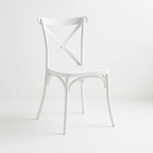 Silla Crossback Danubio De Terraza Exterior O Comedor - Blanca Silla Crossback Danubio De Terraza Exterior O Comedor - Blanca