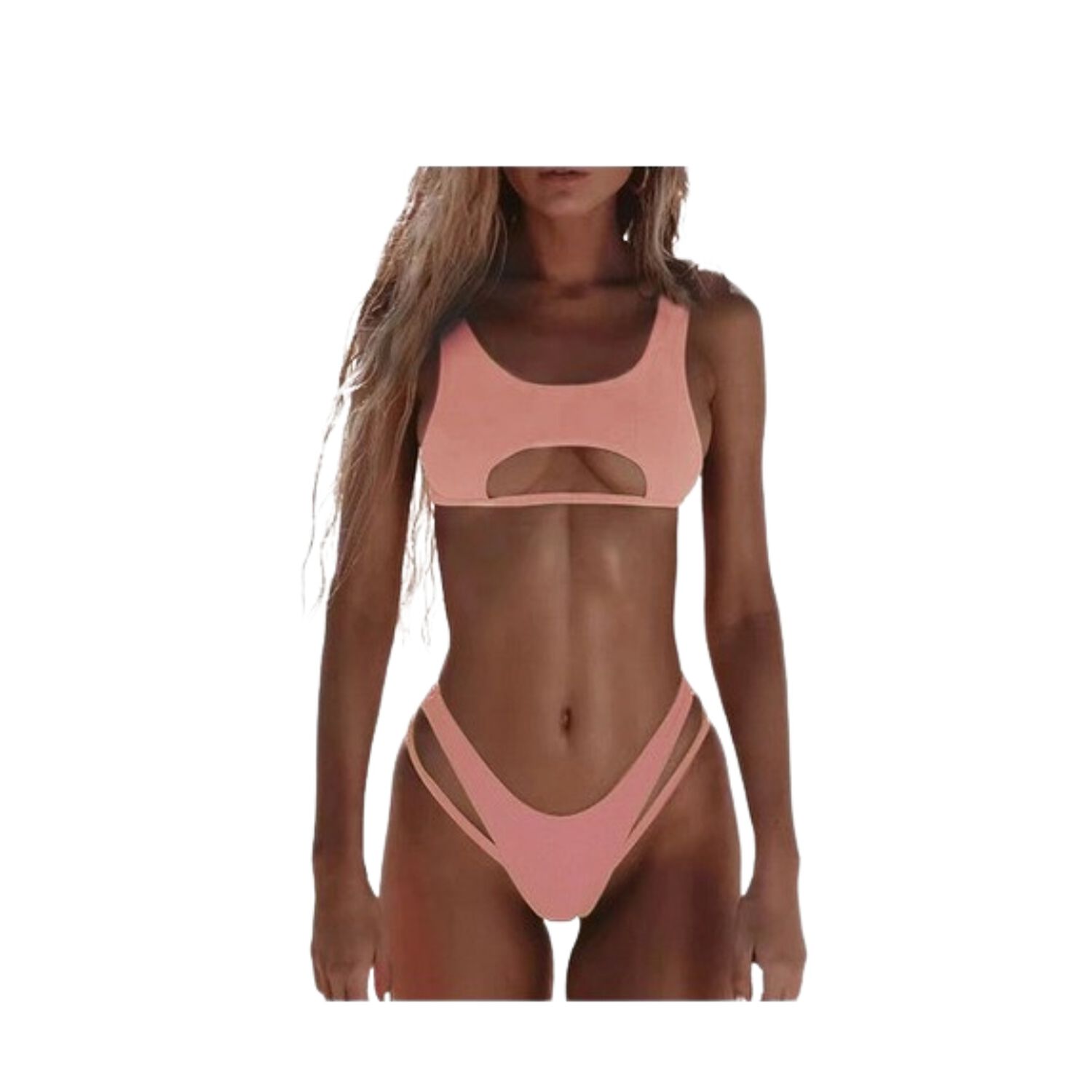 Traje De Ba&ntilde;o Bikini Corte Alto Ahuecado Sexy 2 Piezas 2022 image number 3.0