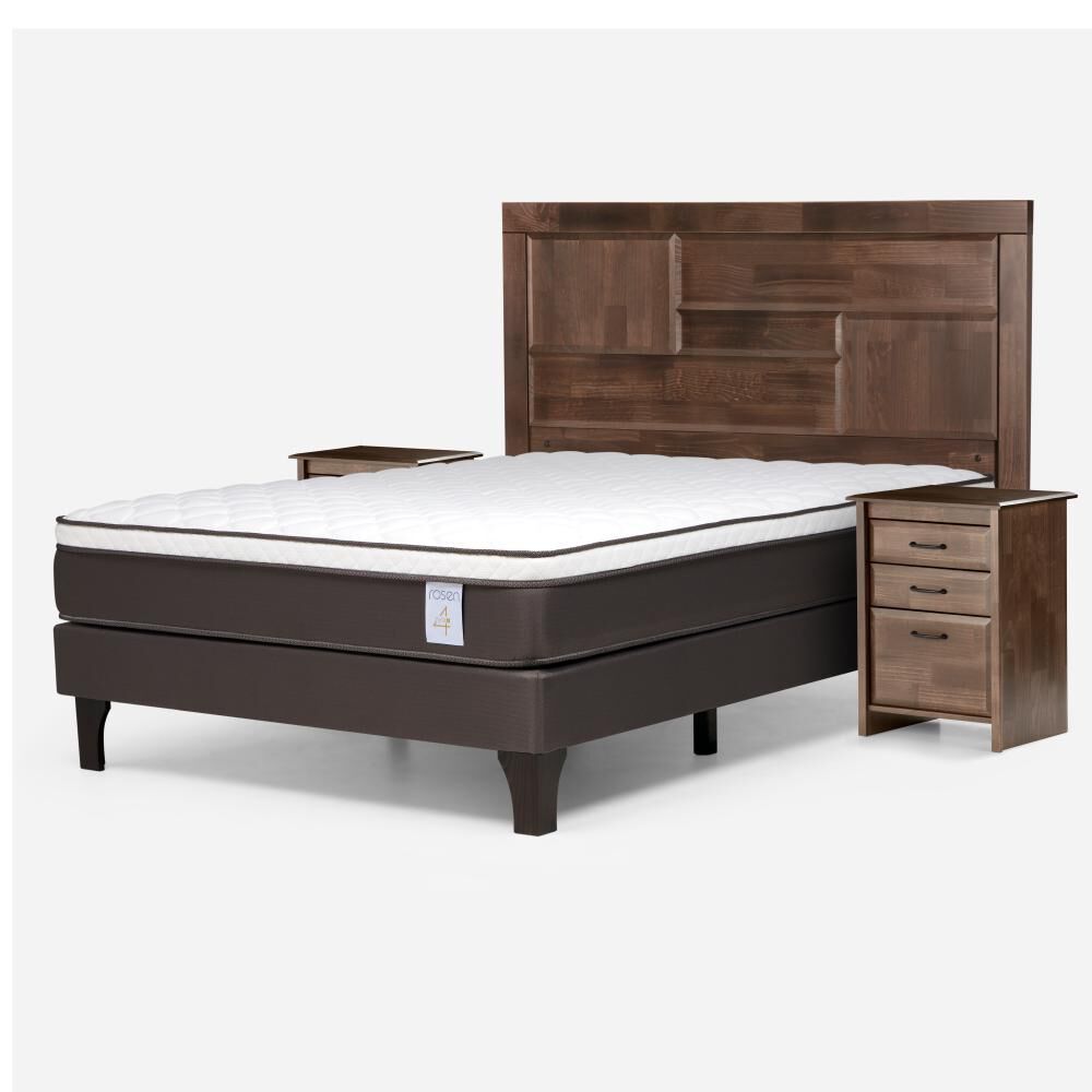 Cama Europea Rosen New Style 4 Plus / Full / Base Normal + Set De Maderas image number 0.0