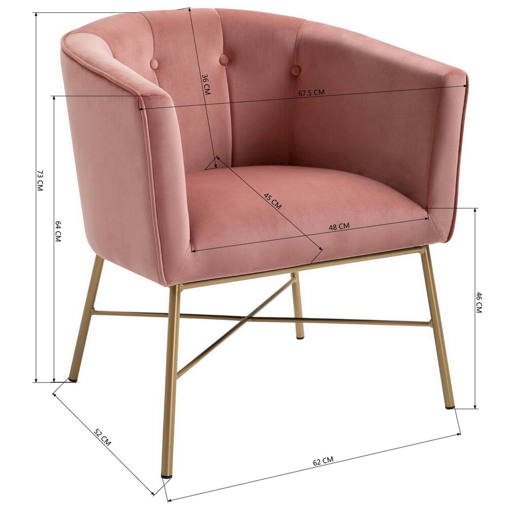 Poltrona Sitial Terciopelo Navona Rosa image number 2.0