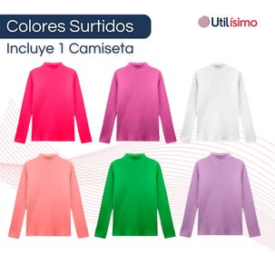 Camiseta Polera Polar Cuello Alto Beatle Ni&ntilde;a Primera Capa