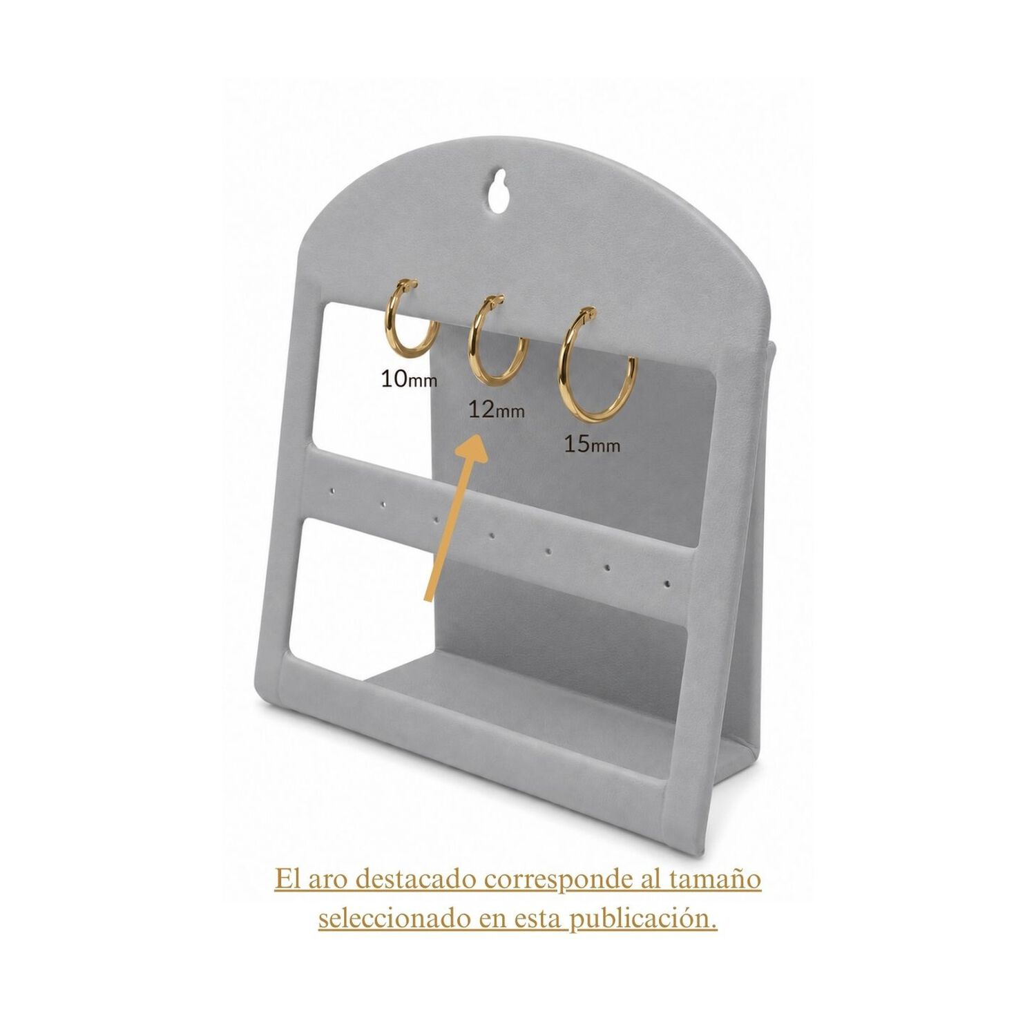Aros Argolla Tubo 12mm Oro 18k 1.65gr Cl&aacute;sicas Regalo Mujer Dorado image number 4.0