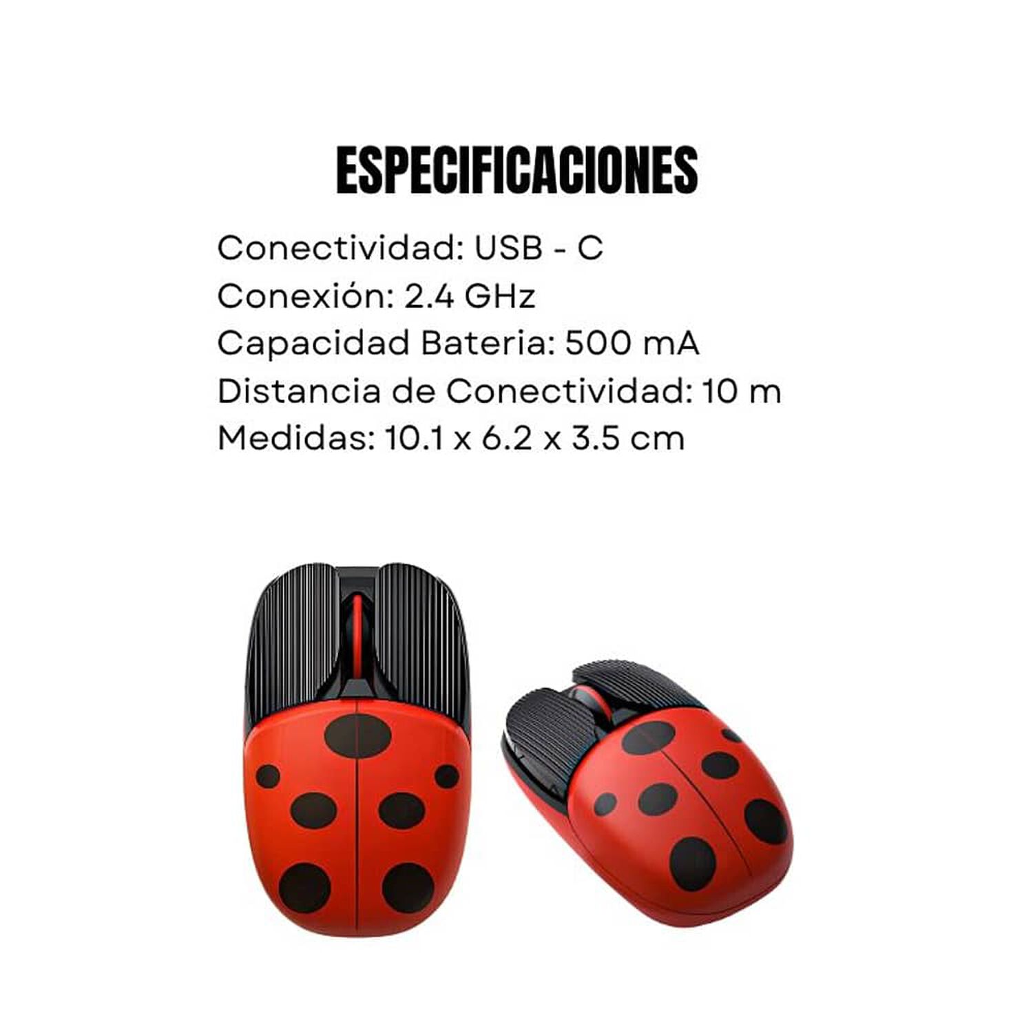 Mouse Inal&aacute;mbrico Recargable Para Pc Dise&ntilde;o Chinita image number 4.0