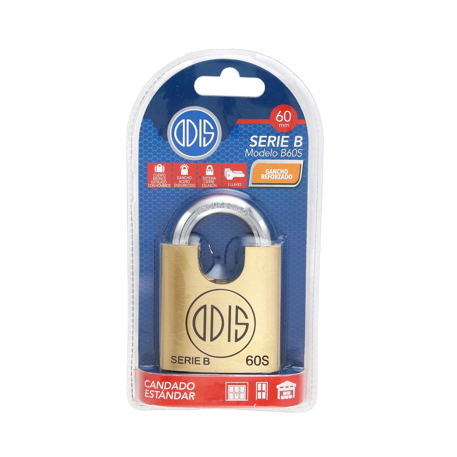 Candado Odis Serie B 60mm Con Hombros image number 4.0