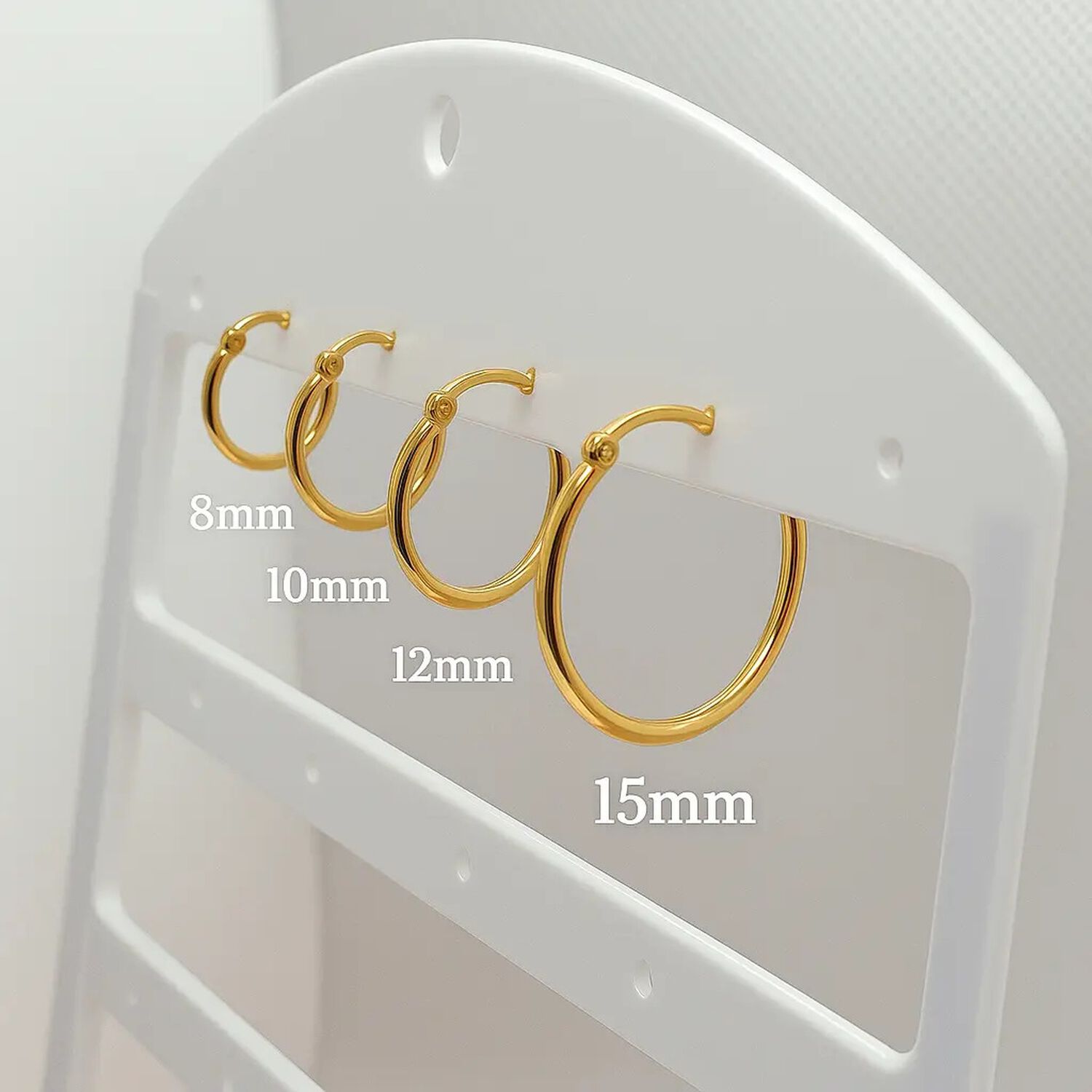 Aros Argolla Tubo 8mm Oro 18k 1.15gr Mujer Ni&ntilde;as Cl&aacute;sicas Dorado image number 2.0