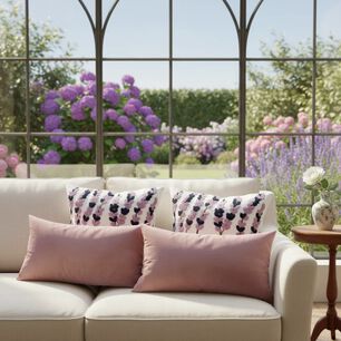 Set De 4 Cojines Decorativos Jard&iacute;n Lavanda Ros&eacute;