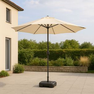 Quitasol Recto Beige 2,7 Mt + Base 22 Litros