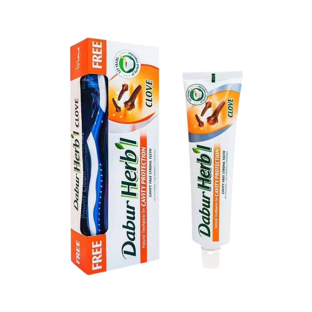 Pasta Dental Herb'l Clavo De Olor + Cepillo De Dientes 150gr image number 0.0