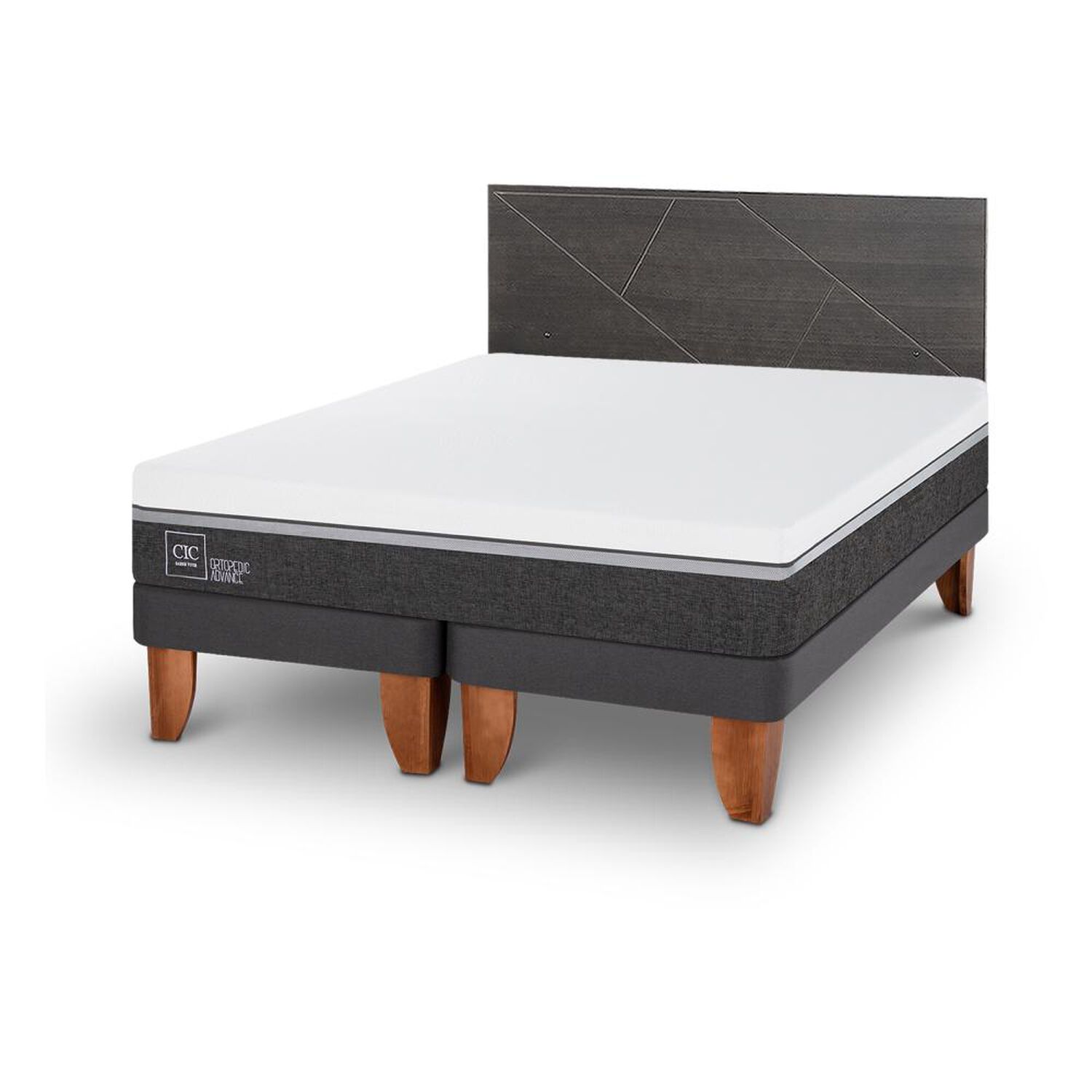 Cama Europea Cic Ortopedic Advance / 2 Plazas / Base Dividida + Respaldo image number 1.0