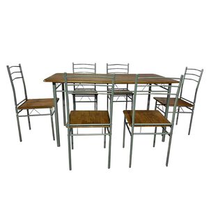 Juego De Comedor 6p Capri Silver 74x80x140 Cm