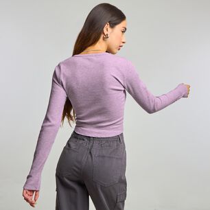 Polera Con Botones Manga Larga Cuello V Mujer Freedom