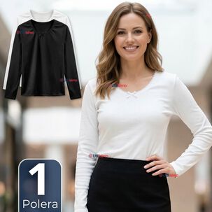 Camiseta Polera Algod&oacute;n Cuello Redondo Primera Capa Manga Larga Colores Surtidos Ni&ntilde;a