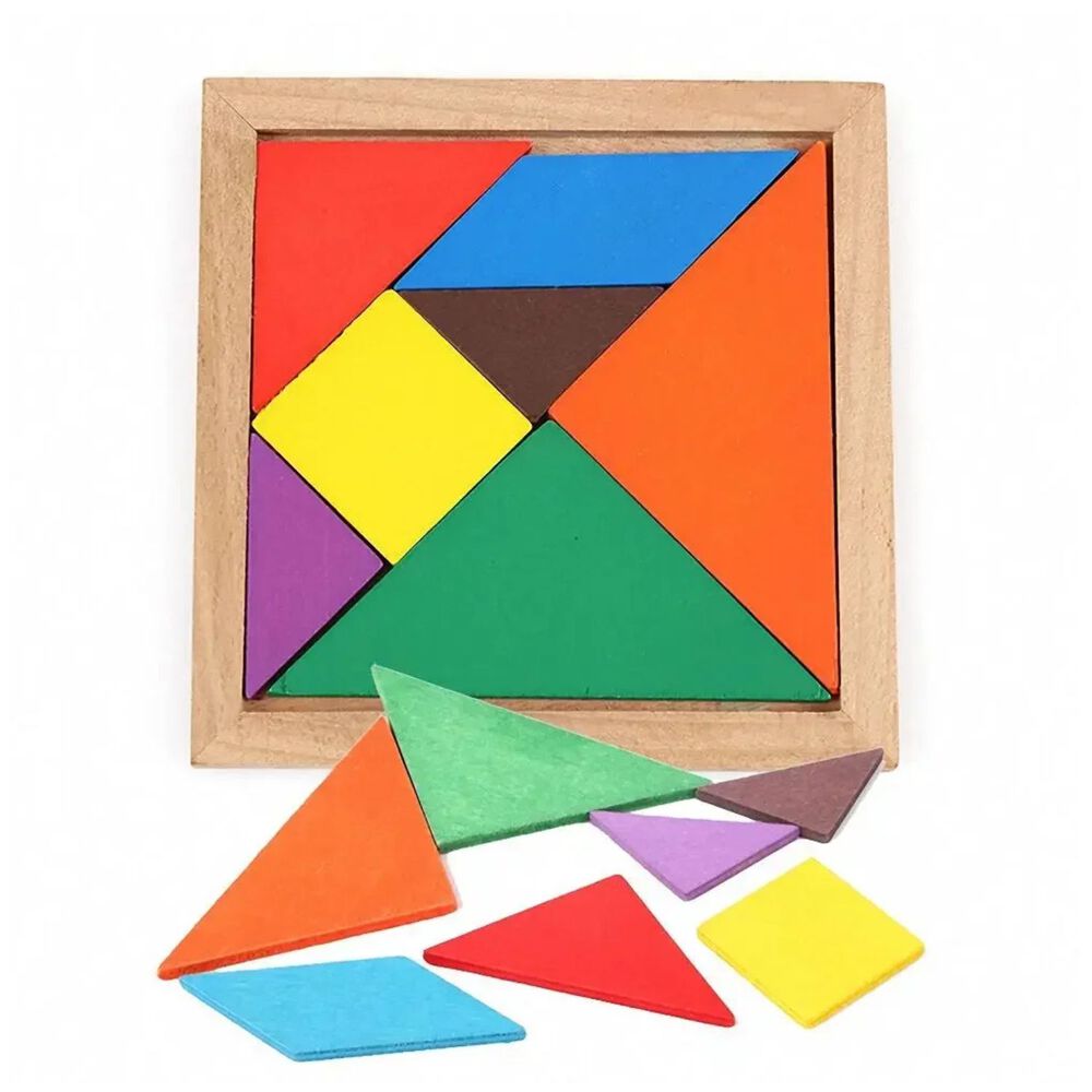 Tangrama Grande De Madera De Colores Para Niños De 20x20 Cm image number 2.0