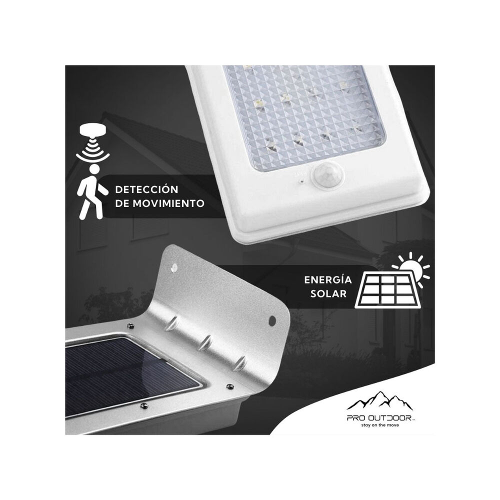 Aplique Solar Con Sensor De Movimiento Contra Agua image number 2.0