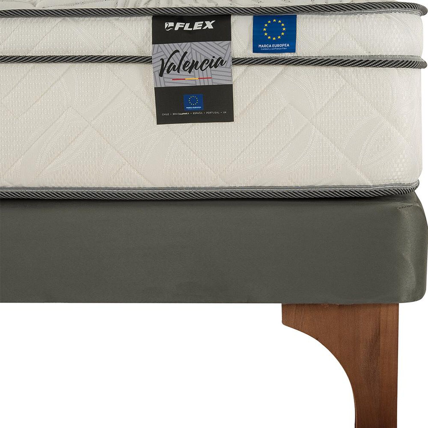 Cama Europea Flex Valencia / 1.5 Plazas / Base Normal + Set De Maderas image number 2.0