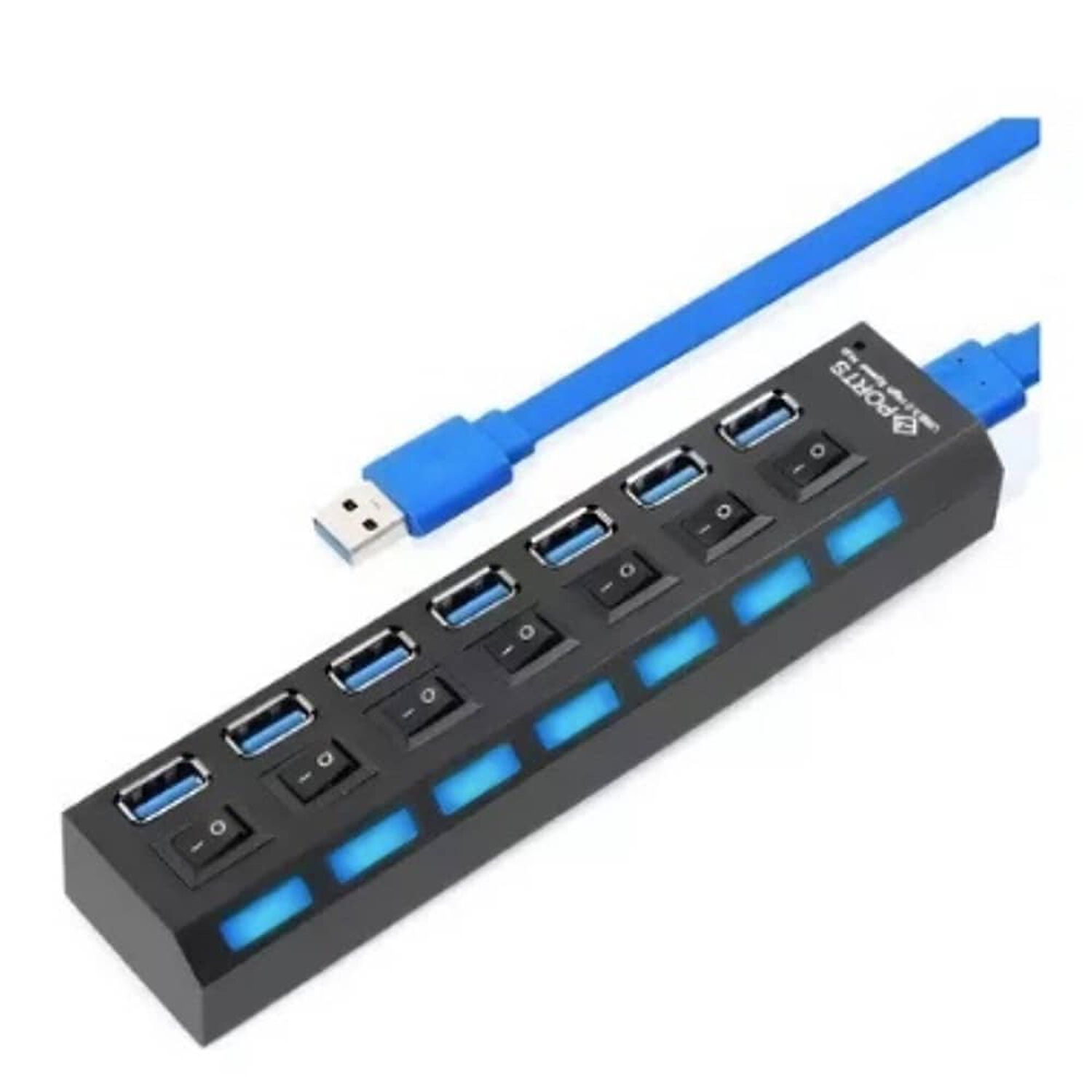 Hub Usb 3.0 7 Puertos De Alta Velocidad Con Indicador Led image number 0.0