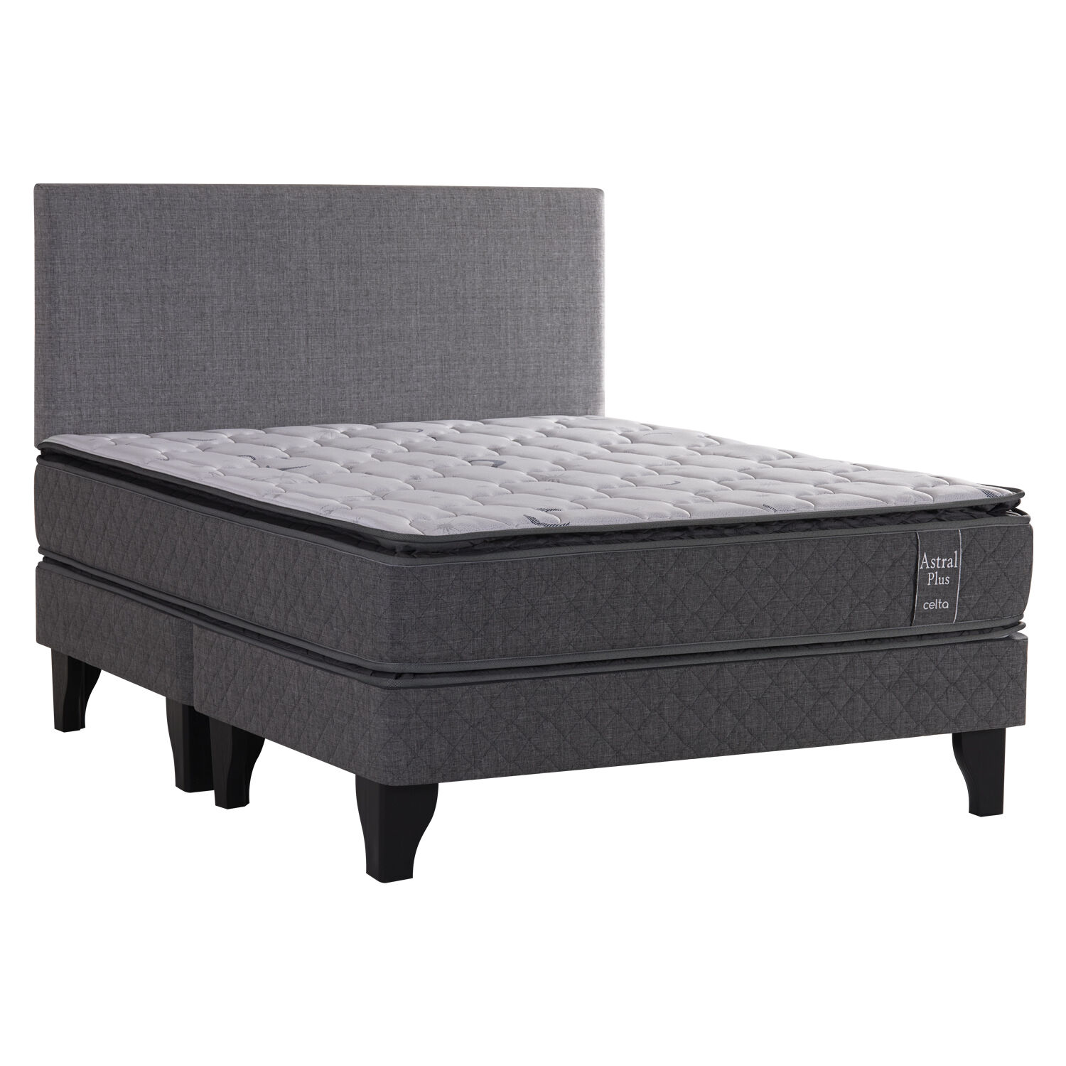 Cama Europea Celta Astral / 2 Plazas / Base Dividida + Respaldo image number 0.0