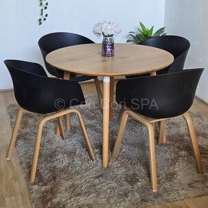 Comedor Mesa Expandible 100 - 180cms + 4 Sillas Cup Negro