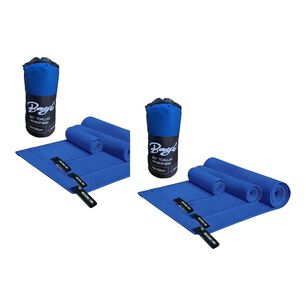 Pack 6 Toallas Microfibra Secado R&aacute;pido Viaje Gym Azul