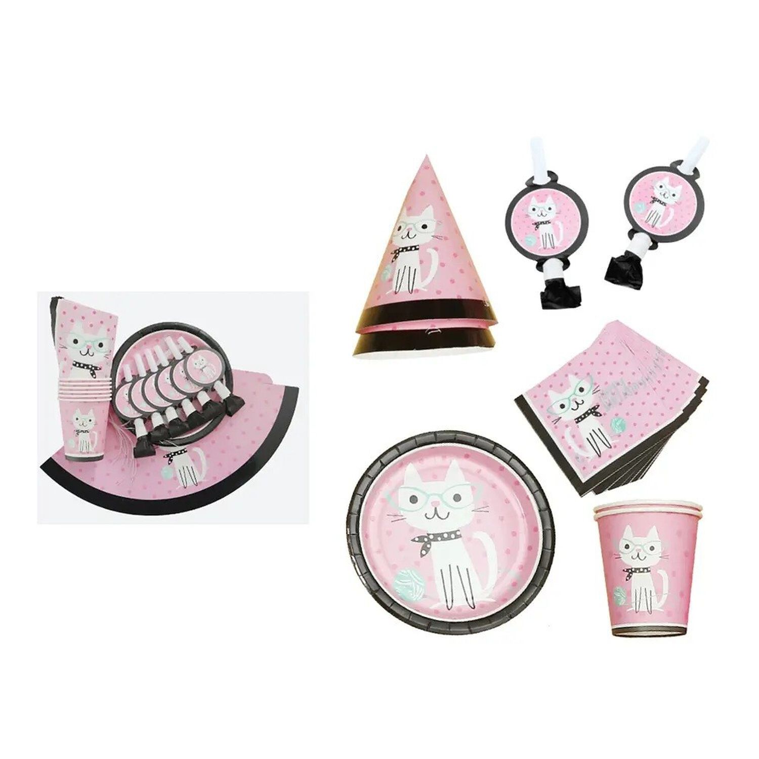 Set Cumplea&ntilde;os Gato Kitty Cat Diva Purrfect Cotill&oacute;n 6 Uni image number 3.0
