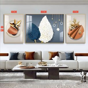 Set De 3 Cuadros Decorativos Hogar Aluminio Modelo Aa