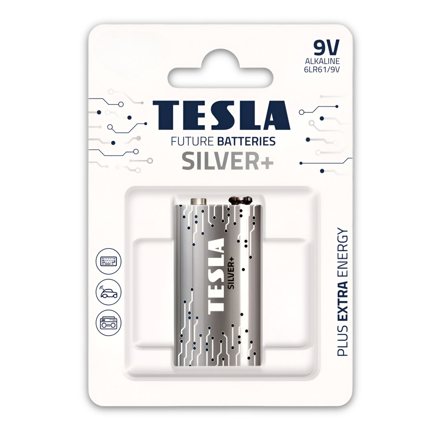 Pack 12 Bater&iacute;as 9v Tesla Silver+ Alcalina High Power image number 1.0