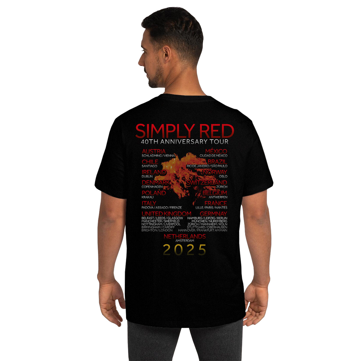 Polera Estampada 3d Simply Red 2025 Tour 40th Anniversary image number 1.0