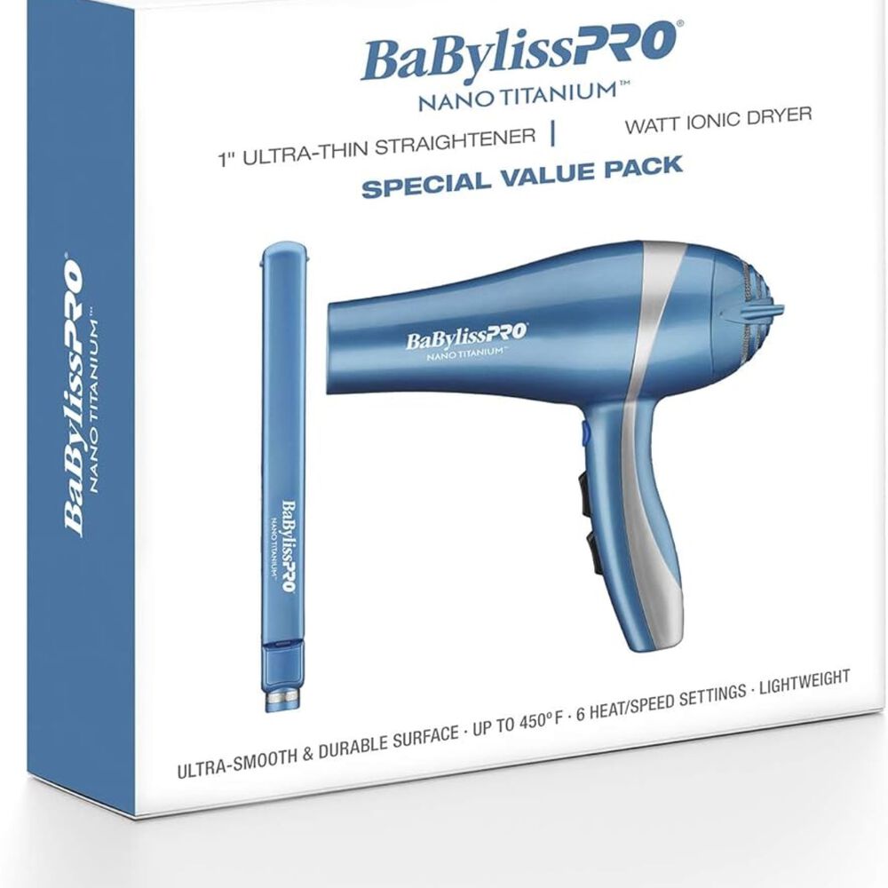 Kit Babylisspro Plancha Ultradelgada Y Secador Ionic Celeste 2un image number 1.0