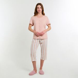 Pijama Capri Manga Corta Mujer Lesage