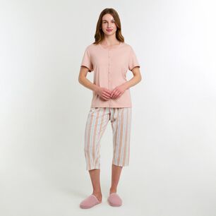 Pijama Capri Manga Corta Mujer Lesage